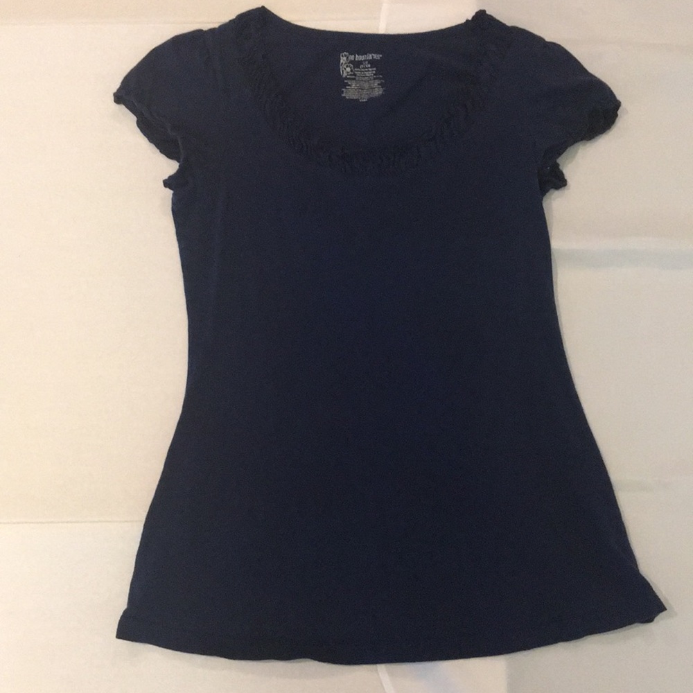 ⭐️ L NO BOUNDARIES WOMENS NAVY MINI SLEEVES SHIRT